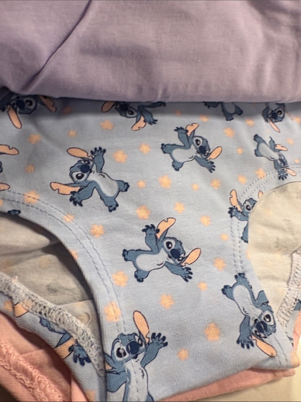 Disney Girls' Stitch Print Briefs Peach and Blue - Picture 5 of 8